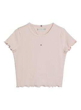 Maglietta Tommy Hilfiger Essential Rib Rosa Bambina