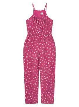 Jumpsuit Pepe Jeans orale stampata rosa per bambina