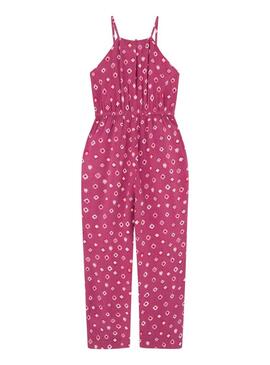 Jumpsuit Pepe Jeans orale stampata rosa per bambina