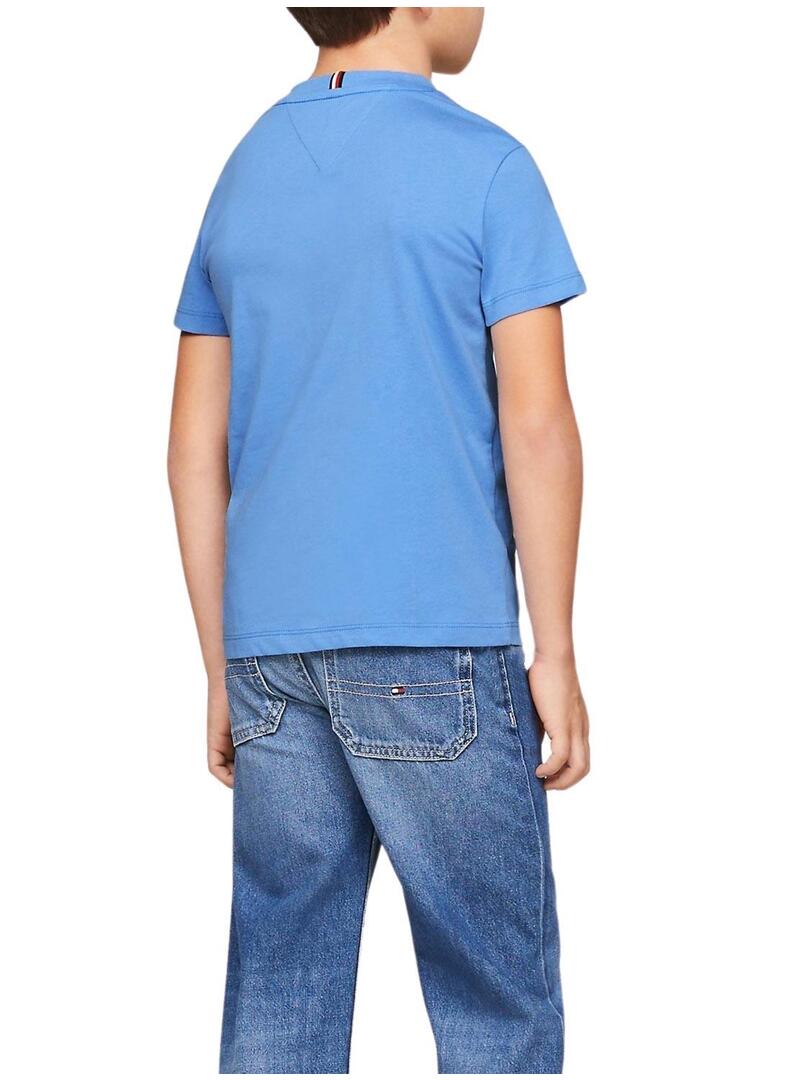 Maglietta Tommy Hilfiger Essential Blu per Bambino