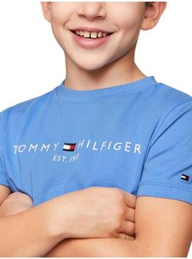 Maglietta Tommy Hilfiger Essential Blu per Bambino