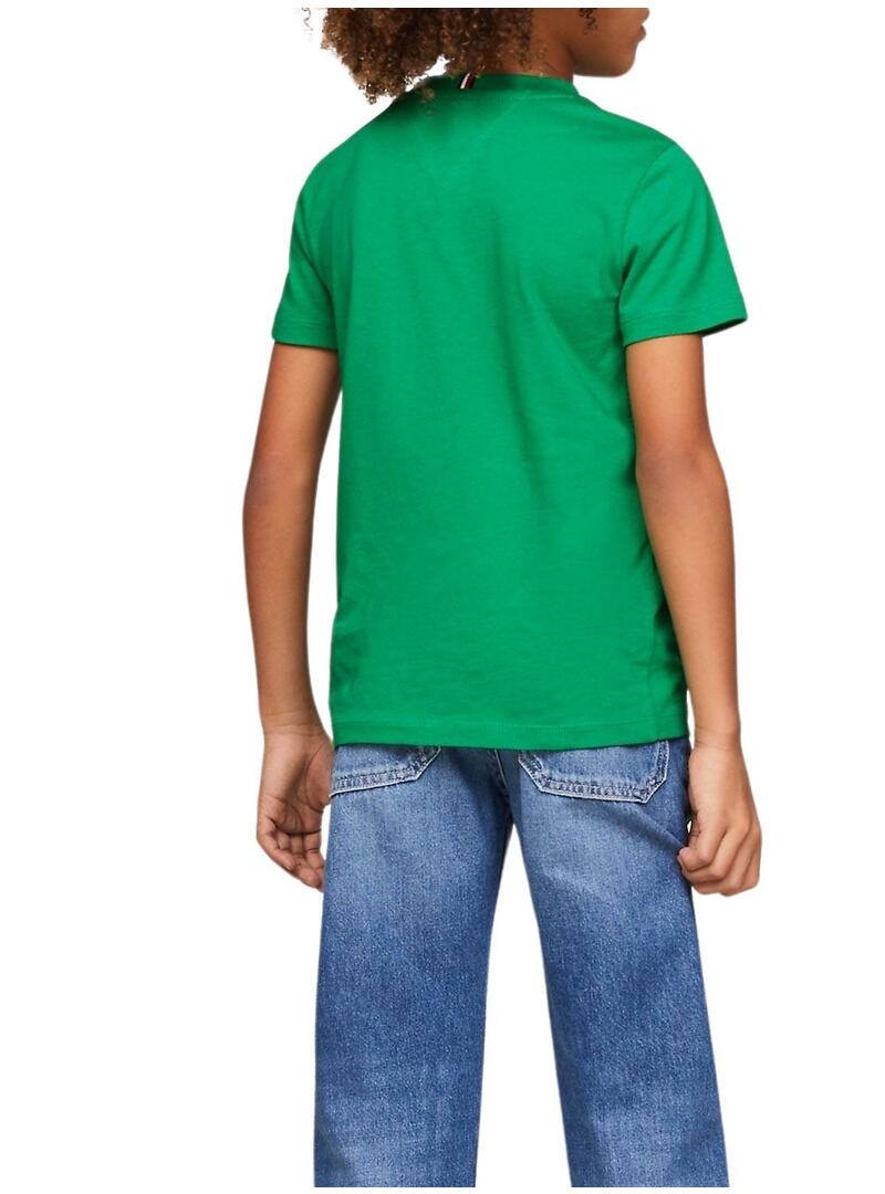 Maglietta Tommy Hilfiger Essential Verde per Ragazzo