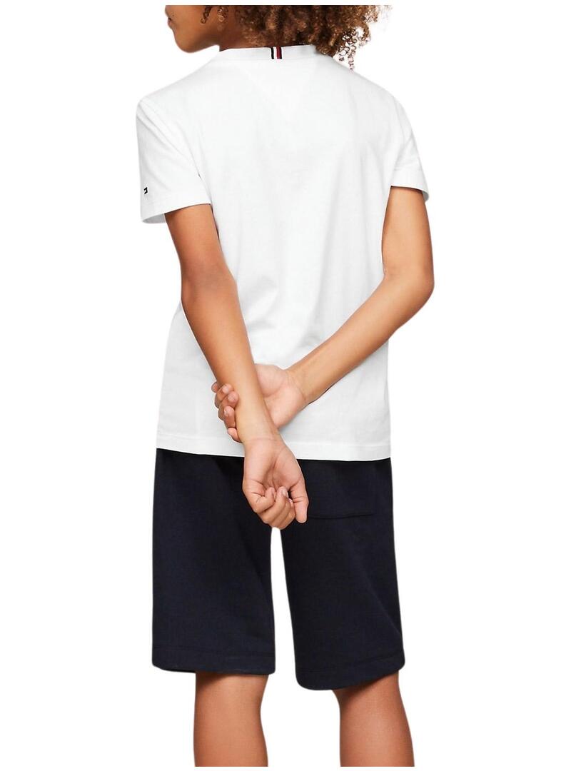 Maglietta bianca con logo Tommy Hilfiger per bambino.
