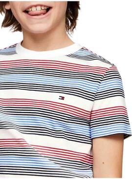 Maglietta Tommy Hilfiger Corporate a righe per bambino