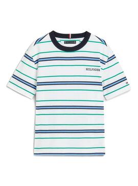 Maglietta a righe Tommy Hilfiger Monotype per bambini