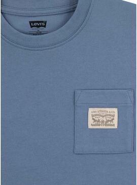 Maglietta Levis Curved Blu Per Bambino