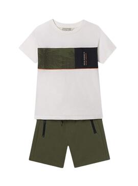 Set maglietta e pantaloni Mayoral Palmeras Block Verde per bambino