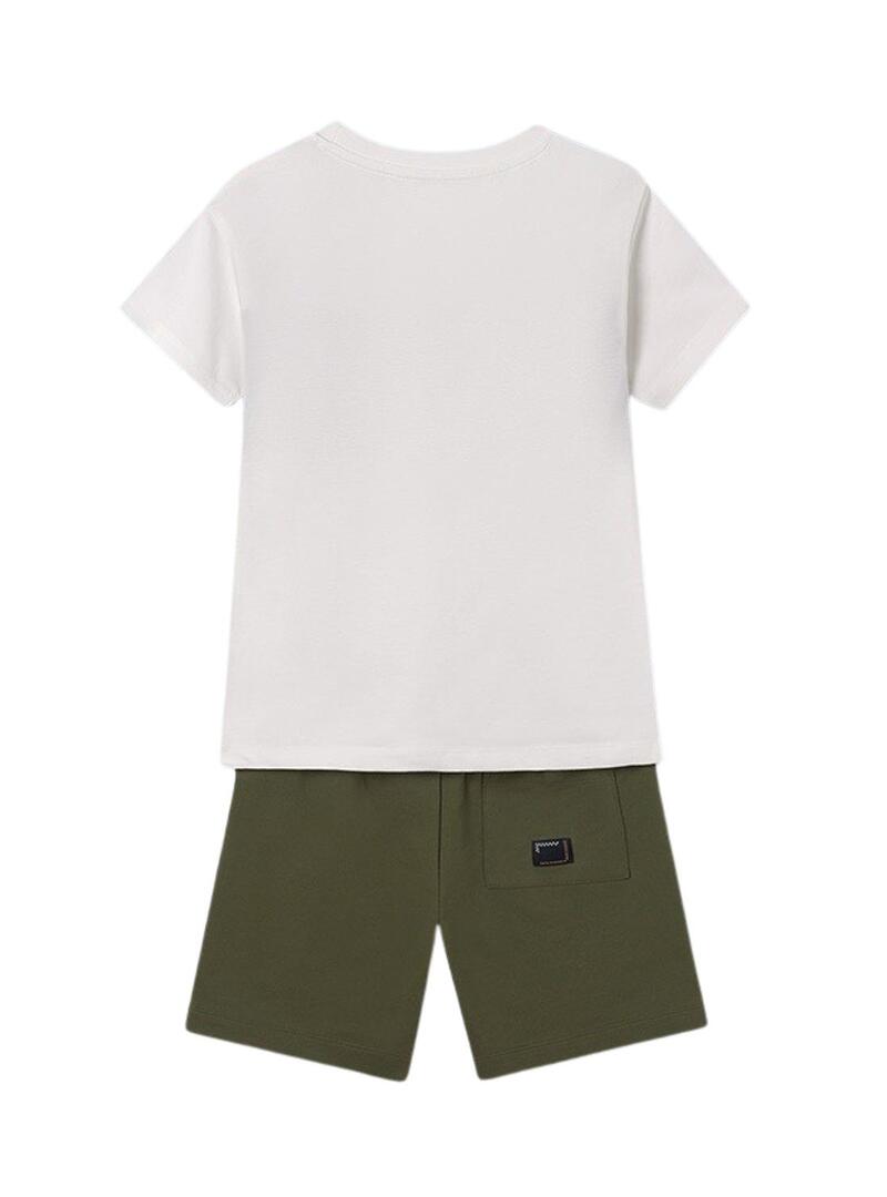 Set maglietta e pantaloni Mayoral Palmeras Block Verde per bambino