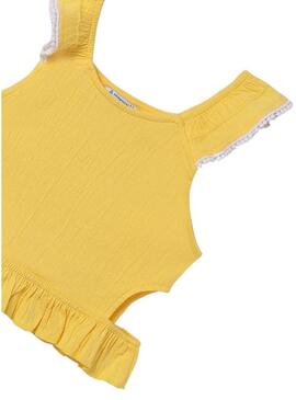 Set Mayoral Gonna e Top Cut Out Giallo Bambina