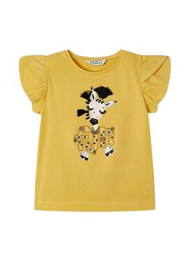 Maglietta Mayoral Giraffa Gialla per Bambina