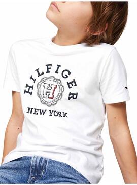 Maglietta Tommy Hilfiger Monotype Bianca per Bambino