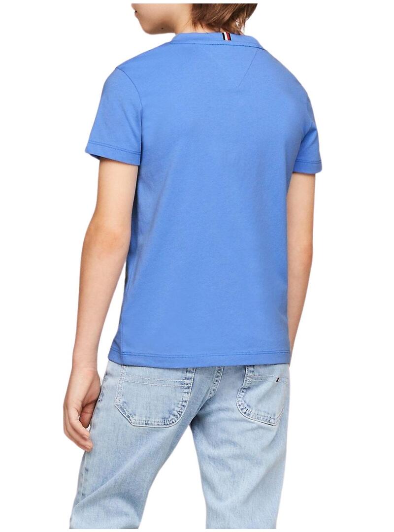 Maglietta Tommy Hilfiger Logo Blu per Bambino
