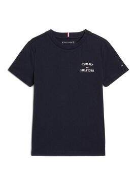 Maglietta Tommy Hilfiger Logo Blu Marino per Bambino