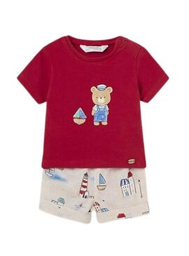 Set Mayoral Pantaloni Corti Maglietta Rosso Bambino