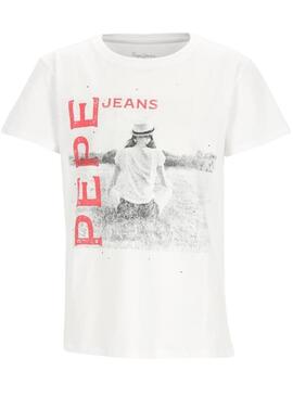 Maglietta Pepe Jeans Niggi Bianca per Bambino