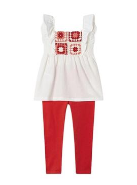 Set Mayoral Leggings Crochet Rosso per Bambina