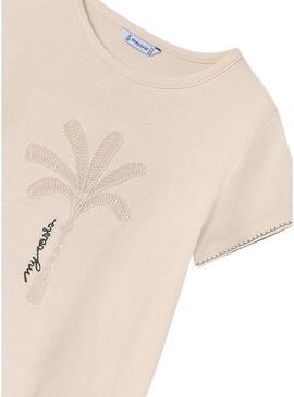 Maglietta Mayoral Grafica Beige Per Bambina