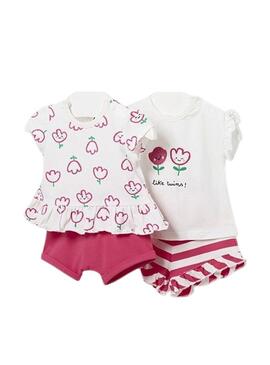 Set Mayoral Punto 4 Pezzi Corto Rosa Neonato