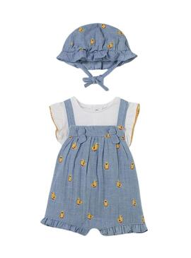 Set Salopette e Cappello Mayoral Blu per Bambino