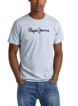 Maglietta Pepe Jeans Eggo Blu per Uomo