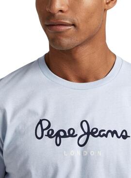 Maglietta Pepe Jeans Eggo Blu per Uomo