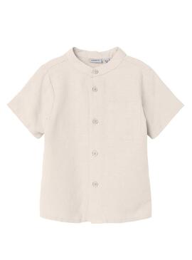 Camicia Name It Faher in lino beige per bambino