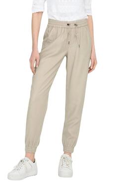 Pantaloni Only Kelda Beige per Donna