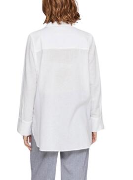 Camicia Vila in lino bianco per donna