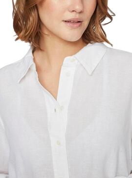 Camicia Vila in lino bianco per donna