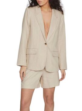 Blazer Vila Jolanda Beige per Donna