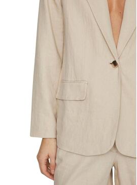 Blazer Vila Jolanda Beige per Donna