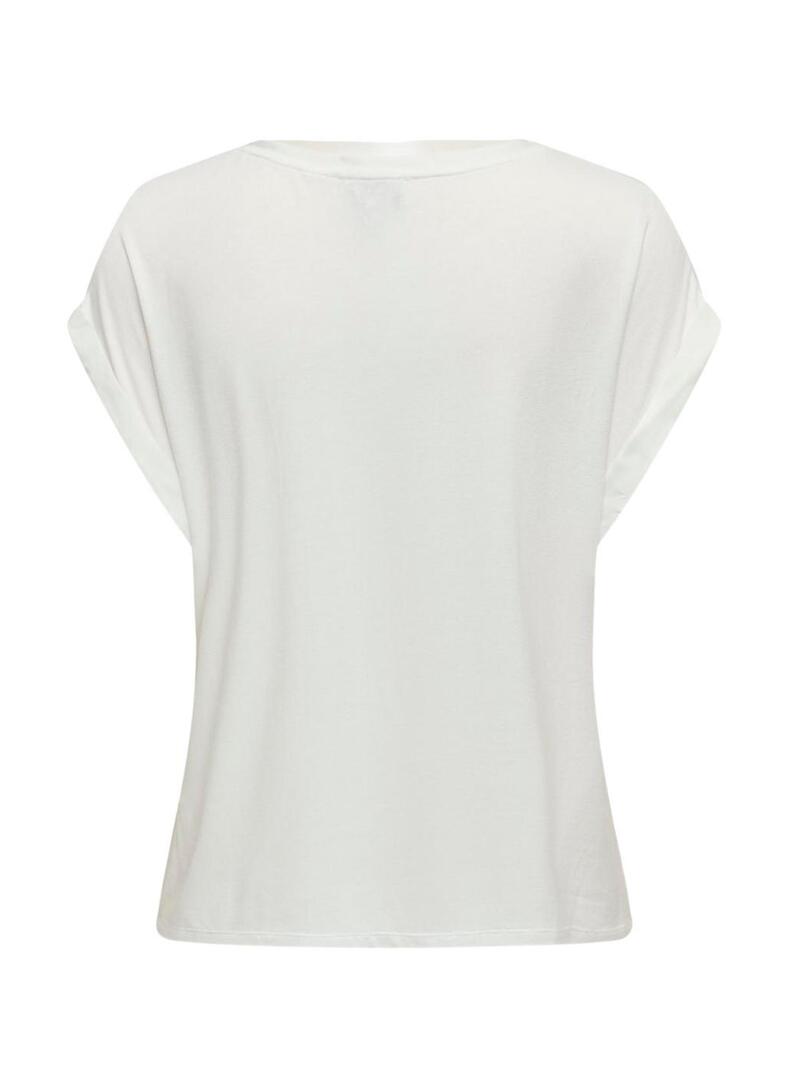 Top Only Lieke in raso bianco per donna
