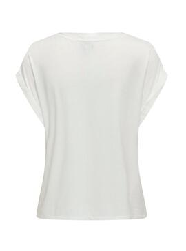 Top Only Lieke in raso bianco per donna