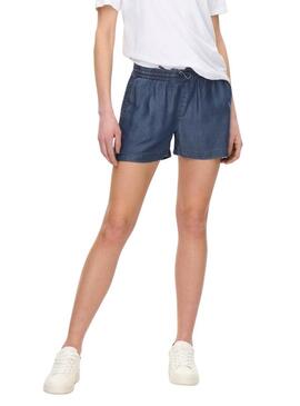 Shorts Only Pema Denim Scuro per Donna