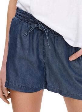 Shorts Only Pema Denim Scuro per Donna