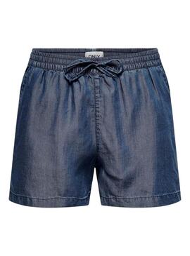 Shorts Only Pema Denim Scuro per Donna