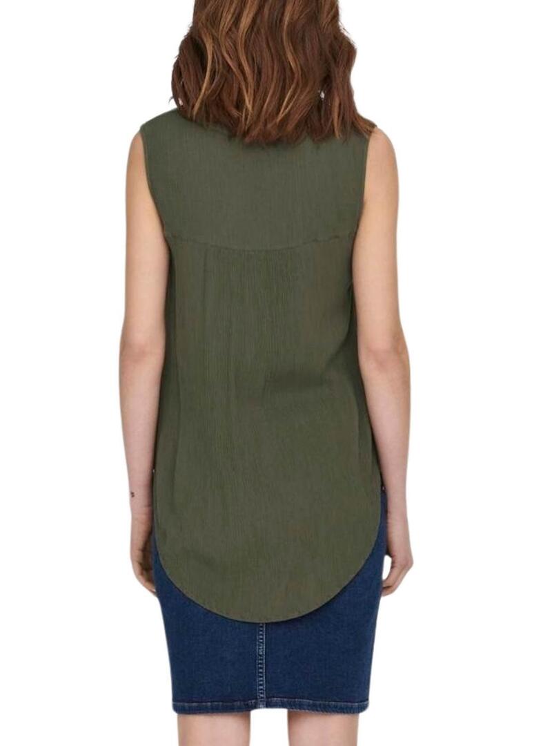 Top Only Jette Verde Per Donna
