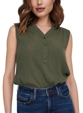 Top Only Jette Verde Per Donna