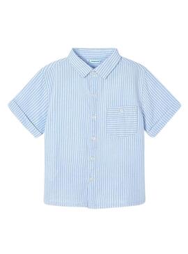 Camicia a righe Mayoral in Bambula blu per bambino