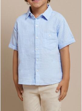 Camicia a righe Mayoral in Bambula blu per bambino