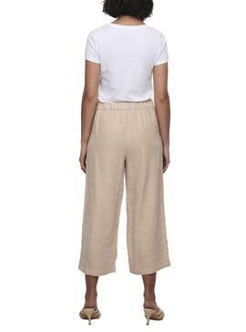 Pantaloni Only Carisa Mago Beige per Donna