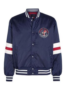 Giacca bomber Tommy Jeans Varsity Explorer blu marino per uomo.