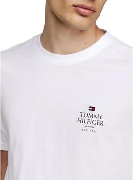 Maglietta Tommy Hilfiger Stack per uomo bianca 