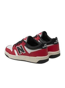 Scarpe New Balance 480 rosse, bianche e nere