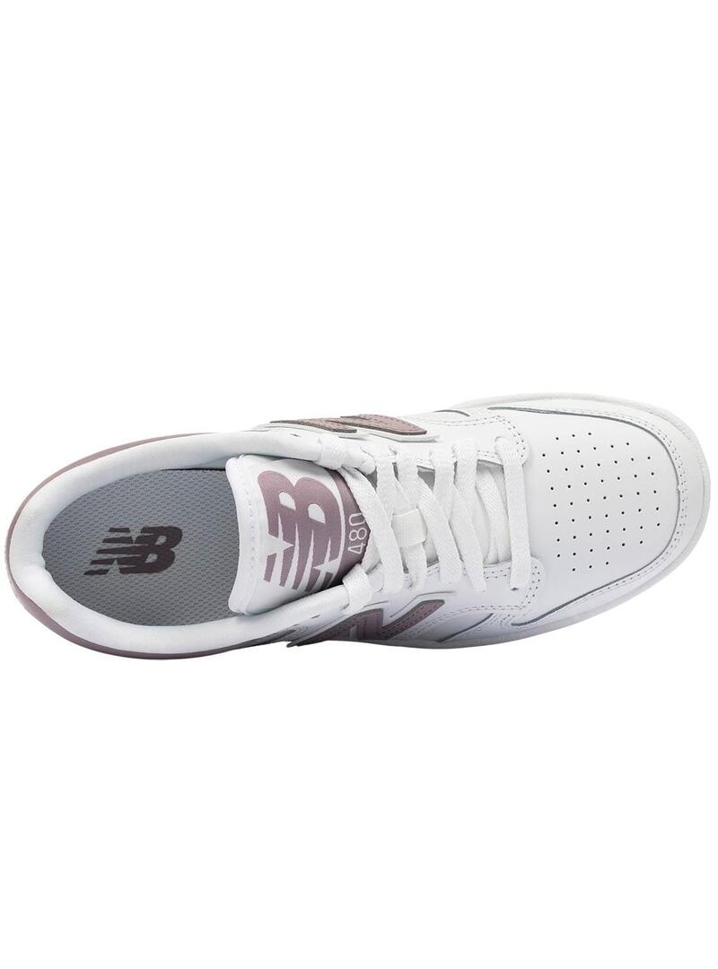 Sneakers New Balance 480 bianche e rosa per bambina