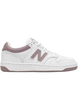 Sneakers New Balance 480 bianche e rosa per bambina