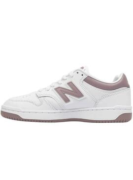 Sneakers New Balance 480 bianche e rosa per bambina