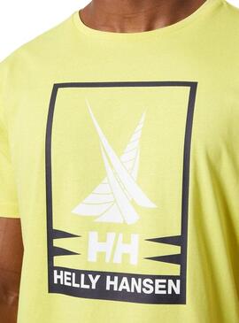 Maglietta Helly Hansen Shoreline verde lime per uomo.