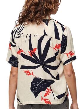 Camicia Superdry Beach Resort Beige per Donna