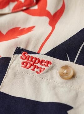 Camicia Superdry Beach Resort Beige per Donna